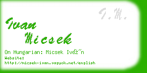 ivan micsek business card